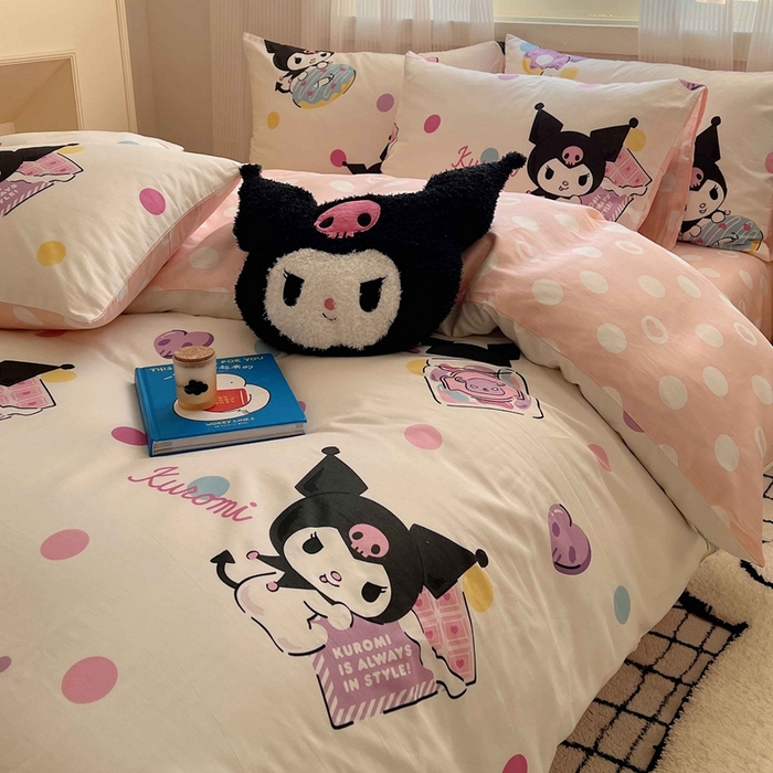 91家纺网 家纺一手货源 找家纺 星座家纺 2025新款40s全棉卡通印花四件套 甜心库洛米