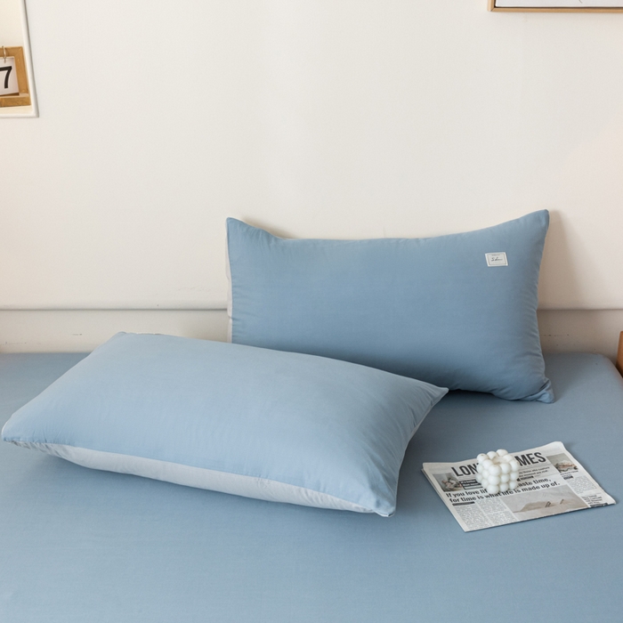 91家纺网 家纺一手货源 找家纺 AB家纺 2024新款A类40支水洗全棉床单三件套 浅蓝