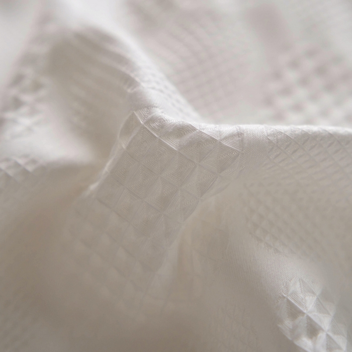 91家纺网 家纺一手货源 找家纺 AB家纺 2024新款全棉华夫格四件套 菱形格-象牙白