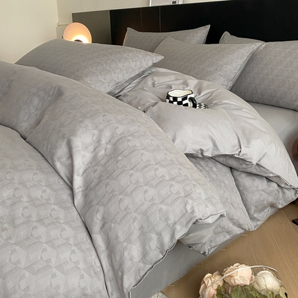 91家纺网 家纺一手货源 找家纺 （总）莱登卡奴 2024新款全棉A类水洗棉提花三层纱四件套