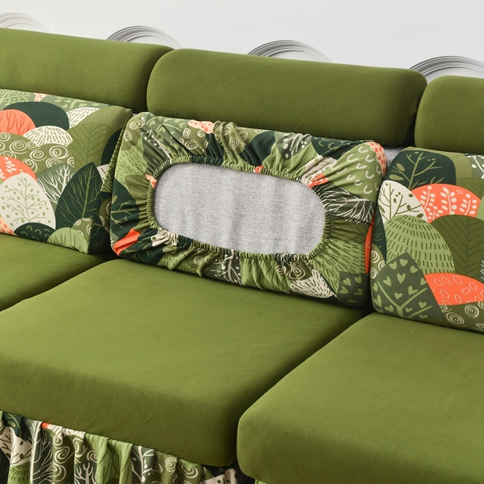 91家纺网 家纺一手货源 找家纺 千彤沙发垫 2024新款裙边款-高精密雪尼尔沙发垫 绿色-组合1