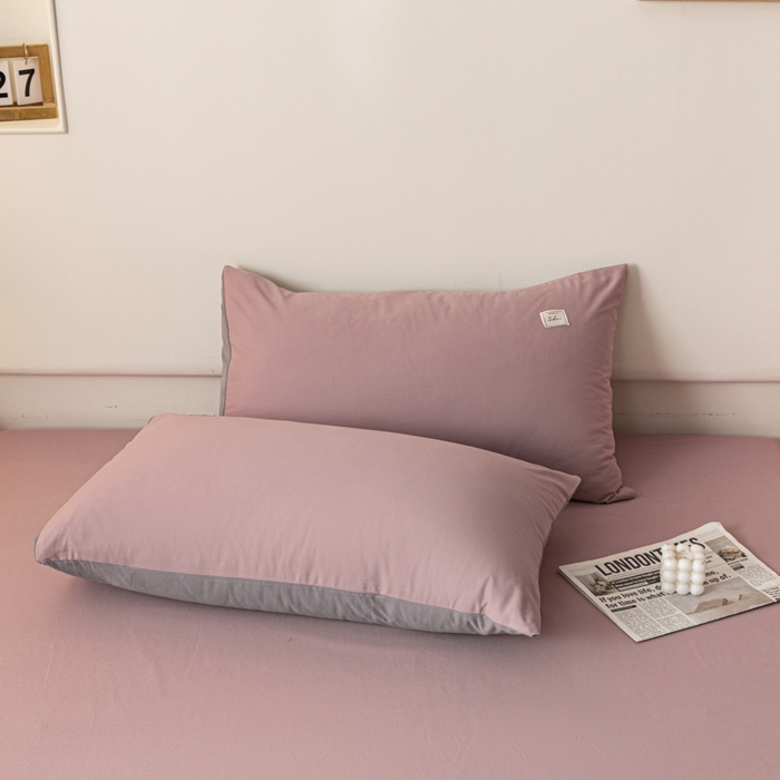 91家纺网 家纺一手货源 找家纺 AB家纺 2024新款A类40支水洗全棉床单三件套 豆沙