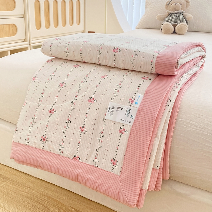 91家纺网 家纺一手货源 找家纺 金麦 2024新款A类有氧提花泡泡棉夏被 沐歌