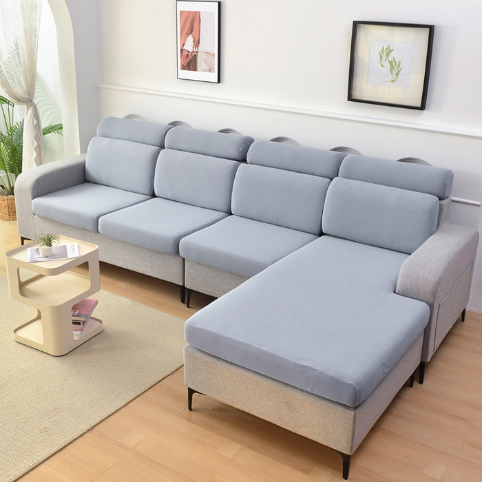 91家纺网 家纺一手货源 找家纺 千彤沙发垫 2024新款常规款-高精密雪尼尔系列沙发垫 纯色-浅灰