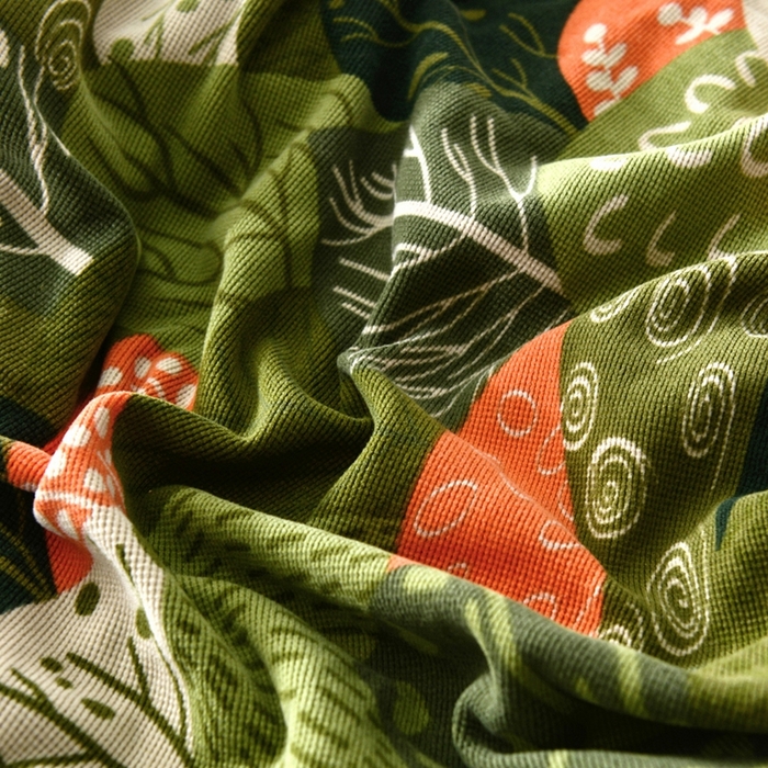 91家纺网 家纺一手货源 找家纺 千彤沙发垫 2024新款裙边款-高精密雪尼尔沙发垫 森林派对 -组合1