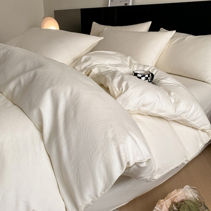 91家纺网 家纺一手货源 找家纺 （总）莱登卡奴 2024新款全棉A类水洗棉提花三层纱四件套