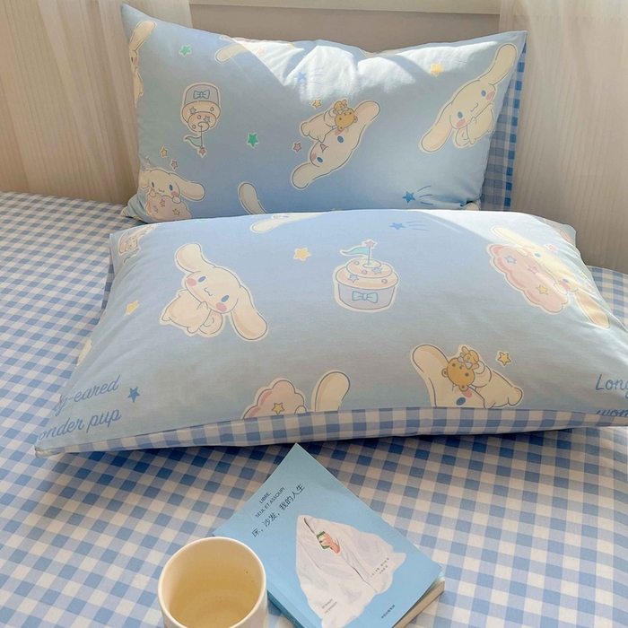 91家纺网 家纺一手货源 找家纺 星座家纺 2025新款40s全棉卡通印花四件套 星星玉桂狗