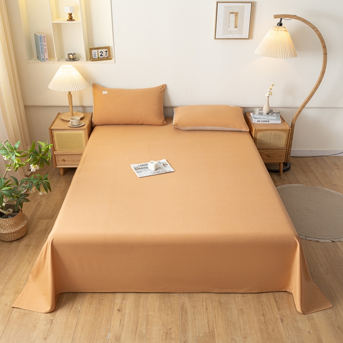 91家纺网 家纺一手货源 找家纺 AB家纺 2024新款A类40支水洗全棉床单三件套 西柚