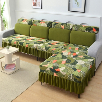 千彤沙发垫 2024新款裙边款-高精密雪尼尔沙发垫 森林派对 -组合1