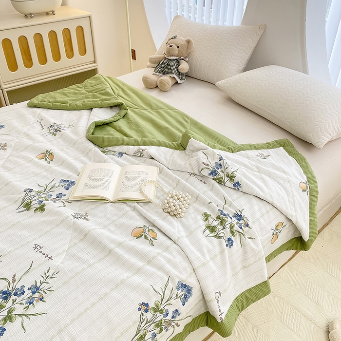 91家纺网 家纺一手货源 找家纺 金麦 2024新款A类有氧提花泡泡棉夏被 爱丽丝