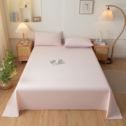 91家纺网 家纺一手货源 找家纺 AB家纺 2024新款A类40支水洗全棉床单三件套 微微粉