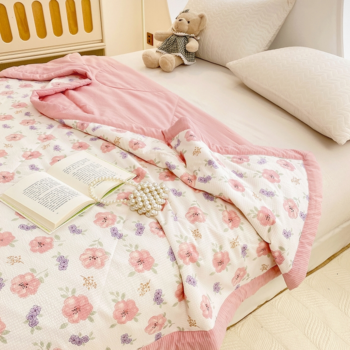 91家纺网 家纺一手货源 找家纺 金麦 2024新款A类有氧提花泡泡棉夏被 简爱