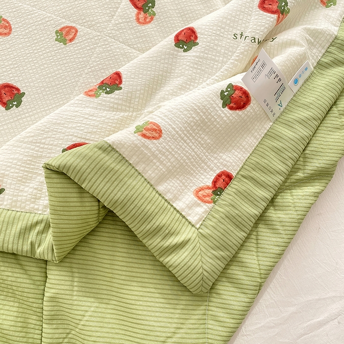 91家纺网 家纺一手货源 找家纺 金麦 2024新款A类有氧提花泡泡棉夏被 每日鲜红