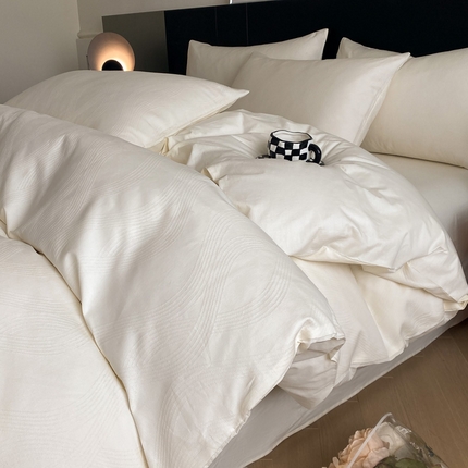 91家纺网 家纺一手货源 找家纺 （总）莱登卡奴 2024新款全棉A类水洗棉提花三层纱四件套