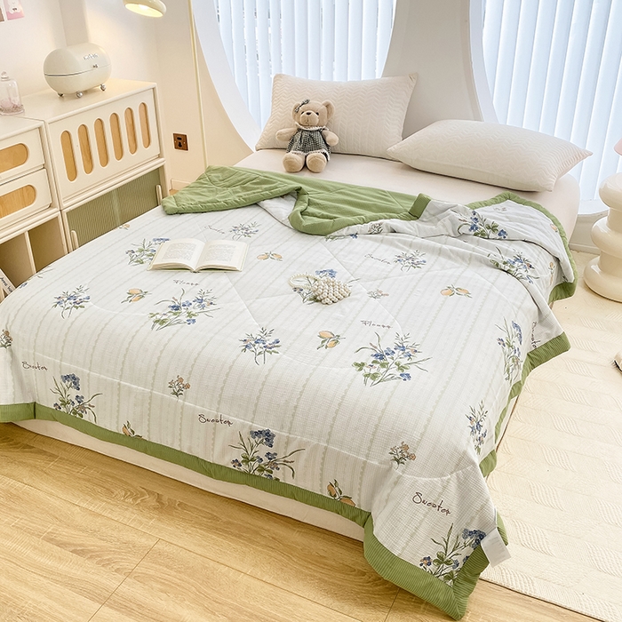 91家纺网 家纺一手货源 找家纺 金麦 2024新款A类有氧提花泡泡棉夏被 爱丽丝