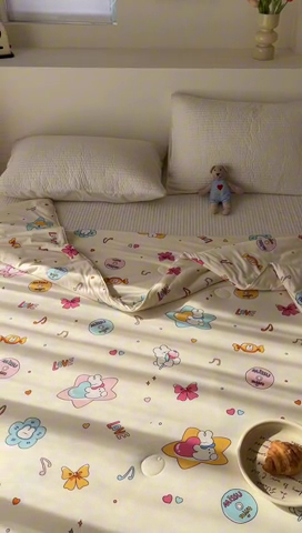 91家纺网 家纺一手货源 找家纺 木堇家居 2024新款10%大豆纤维针织棉夏被 浅时光