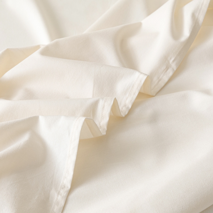 91家纺网 家纺一手货源 找家纺 AB家纺 2024新款A类40支水洗全棉床单三件套 淡奶油