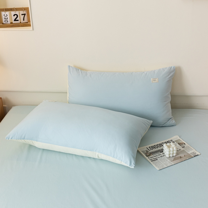 91家纺网 家纺一手货源 找家纺 AB家纺 2024新款A类40支水洗全棉床单三件套 天空蓝