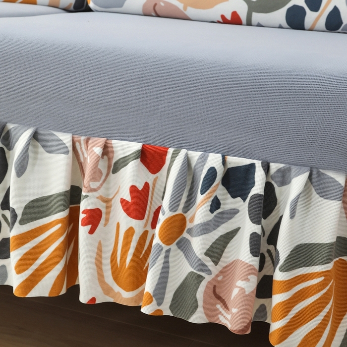 91家纺网 家纺一手货源 找家纺 千彤沙发垫 2024新款裙边款-高精密雪尼尔沙发垫 灰色-组合1