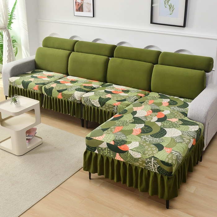 91家纺网 家纺一手货源 找家纺 千彤沙发垫 2024新款裙边款-高精密雪尼尔沙发垫 森林派对 -组合2