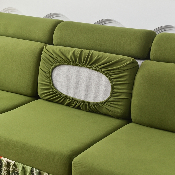 91家纺网 家纺一手货源 找家纺 千彤沙发垫 2024新款裙边款-高精密雪尼尔沙发垫 绿色