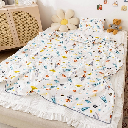 91家纺网 家纺一手货源 找家纺 （总）十九色 2024新款全棉13372 ins儿童夏被