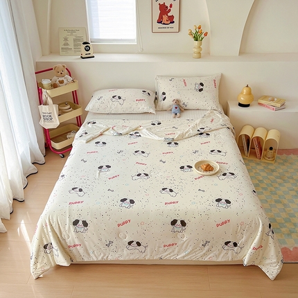 木堇家居 2024新款10%大豆纤维针织棉夏被 斑点狗狗