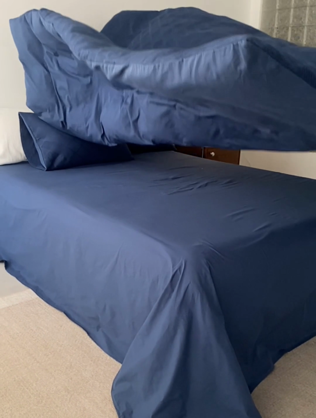 91家纺网 家纺一手货源 找家纺 AB家纺 2024新款全棉华夫格四件套 菱形格-蔚蓝