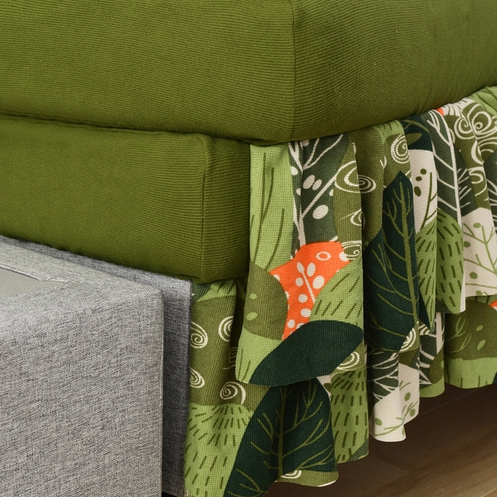 91家纺网 家纺一手货源 找家纺 千彤沙发垫 2024新款裙边款-高精密雪尼尔沙发垫 绿色