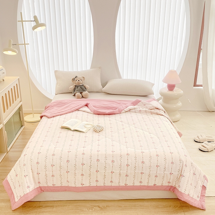 91家纺网 家纺一手货源 找家纺 金麦 2024新款A类有氧提花泡泡棉夏被 沐歌