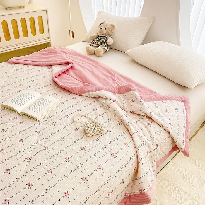 91家纺网 家纺一手货源 找家纺 金麦 2024新款A类有氧提花泡泡棉夏被 沐歌