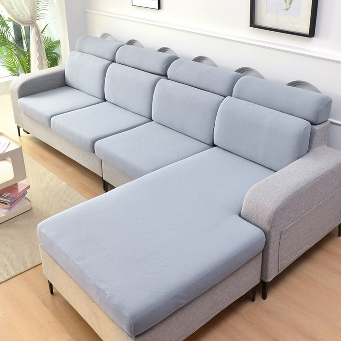 91家纺网 家纺一手货源 找家纺 千彤沙发垫 2024新款常规款-高精密雪尼尔系列沙发垫 纯色-浅灰