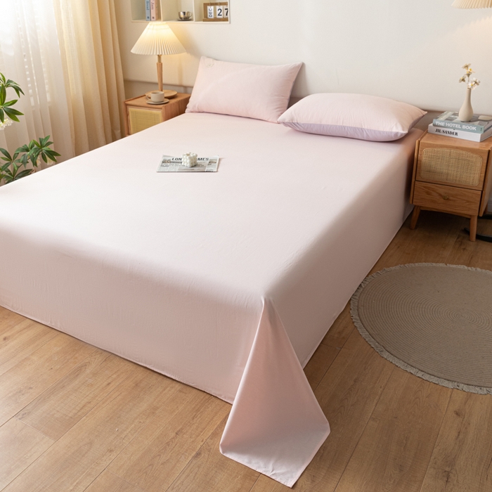 91家纺网 家纺一手货源 找家纺 AB家纺 2024新款A类40支水洗全棉床单三件套 微微粉