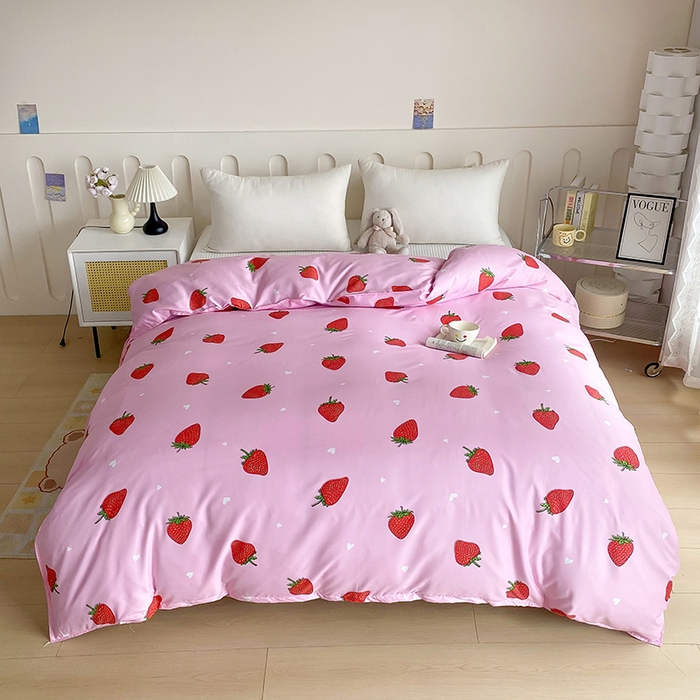 91家纺网 家纺一手货源 找家纺 梵巢家纺 芦荟棉被套，被罩化纤被套 草莓派