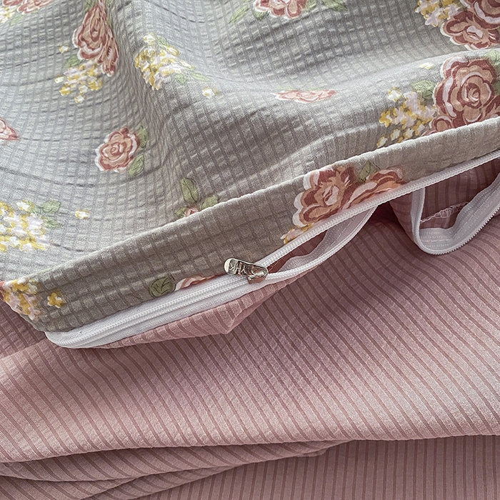 91家纺网 家纺一手货源 找家纺 寐时代 2024新款A类有氧提花水洗泡泡棉四件套 暗香