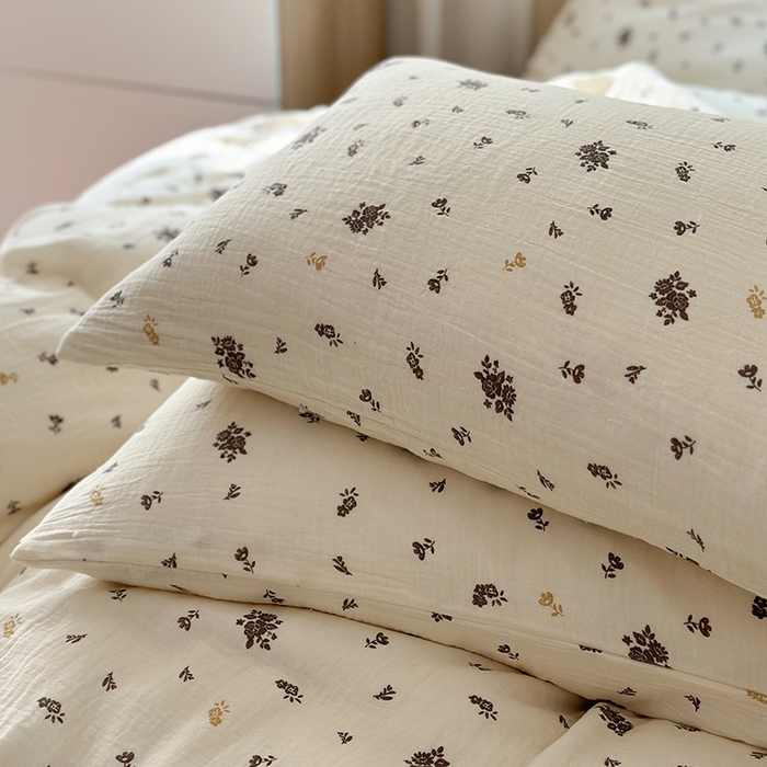 91家纺网 家纺一手货源 找家纺 萝莉家纺 2025新款全棉双层皱皱纱四件套 黑伽伦