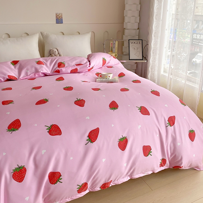 91家纺网 家纺一手货源 找家纺 梵巢家纺 芦荟棉被套，被罩化纤被套 草莓派