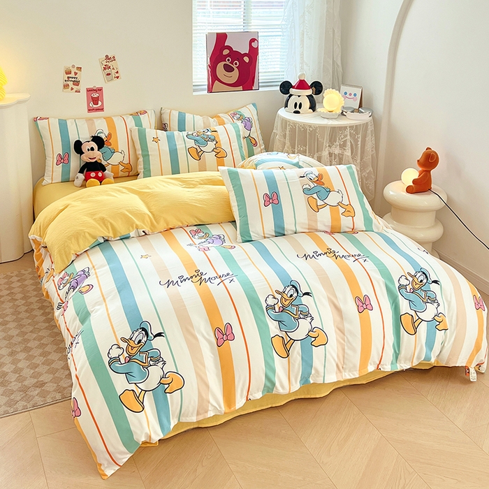 91家纺网 家纺一手货源 找家纺 卡斯诺 2025新款A类迪士尼水洗棉印花四件套 （下载包包含买家秀）快乐黛西