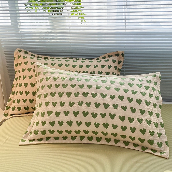 91家纺网 家纺一手货源 找家纺 寐时代 2024新款A类有氧提花水洗泡泡棉四件套 心动