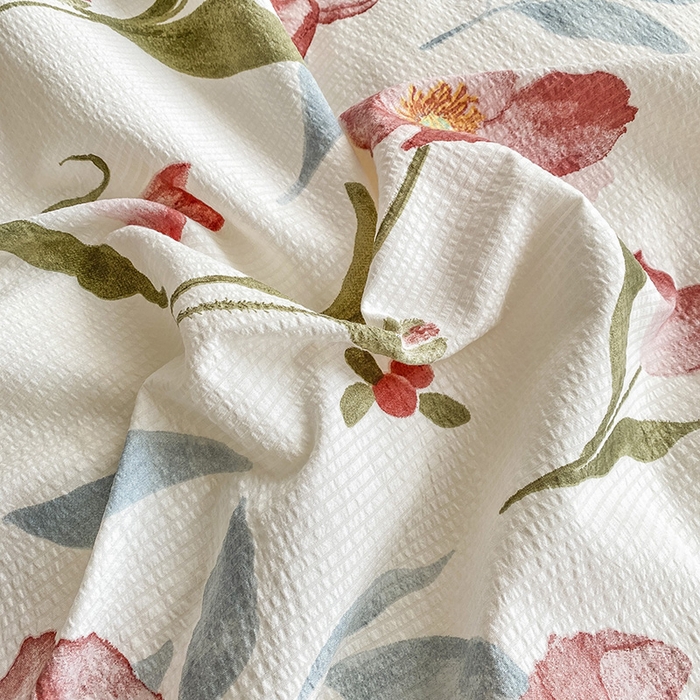 91家纺网 家纺一手货源 找家纺 寐时代 2024新款A类有氧提花水洗泡泡棉四件套 安妮