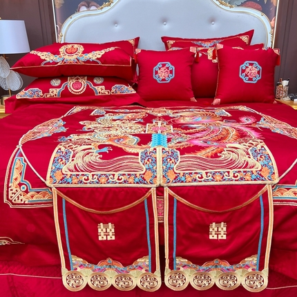 91家纺网 家纺一手货源 找家纺 （总）2024新款全棉100支贡缎提花四件套-挚爱系列 棚拍