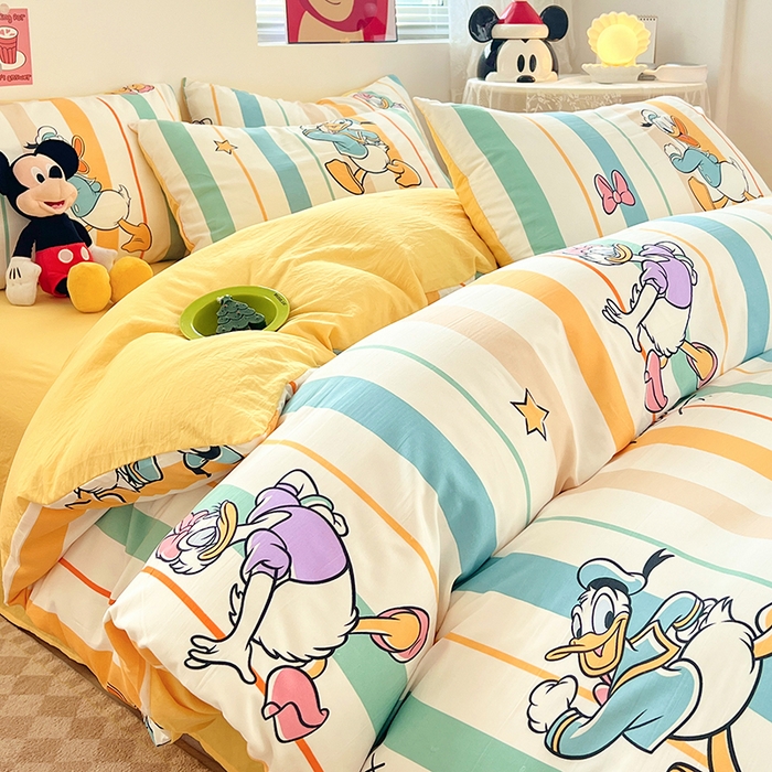 91家纺网 家纺一手货源 找家纺 卡斯诺 2025新款A类迪士尼水洗棉印花四件套 （下载包包含买家秀）快乐黛西