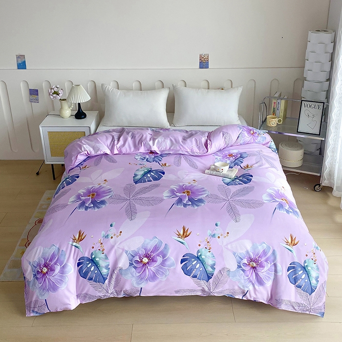 91家纺网 家纺一手货源 找家纺 梵巢家纺 芦荟棉被套，被罩化纤被套 叶语