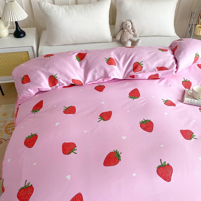 91家纺网 家纺一手货源 找家纺 梵巢家纺 芦荟棉被套，被罩化纤被套 草莓派