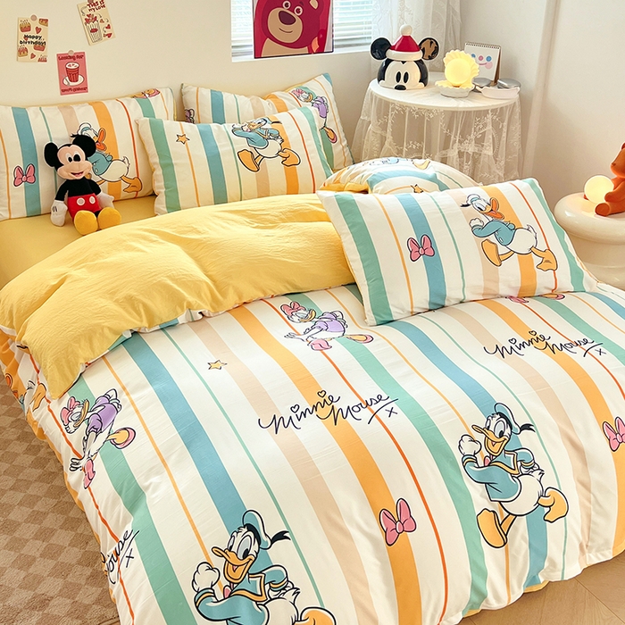 91家纺网 家纺一手货源 找家纺 卡斯诺 2025新款A类迪士尼水洗棉印花四件套 （下载包包含买家秀）快乐黛西