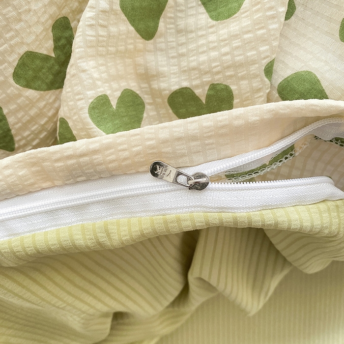 91家纺网 家纺一手货源 找家纺 寐时代 2024新款A类有氧提花水洗泡泡棉四件套 心动