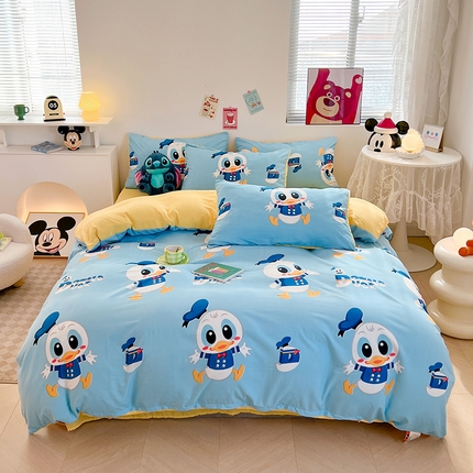 91家纺网 家纺一手货源 找家纺 卡斯诺 2025新款A类迪士尼水洗棉印花四件套（下载包包含买家秀） 童年伙伴