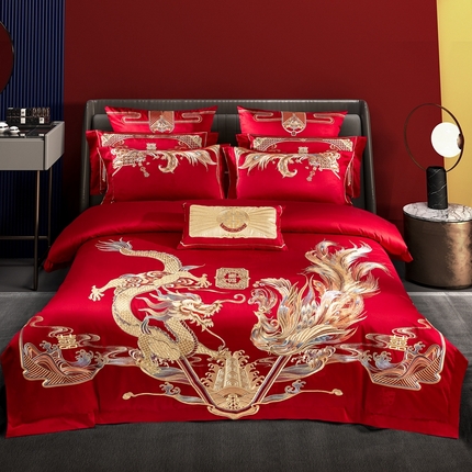 91家纺网 家纺一手货源 找家纺 （总）2024新款全棉100支贡缎提花四件套-挚爱系列 棚拍