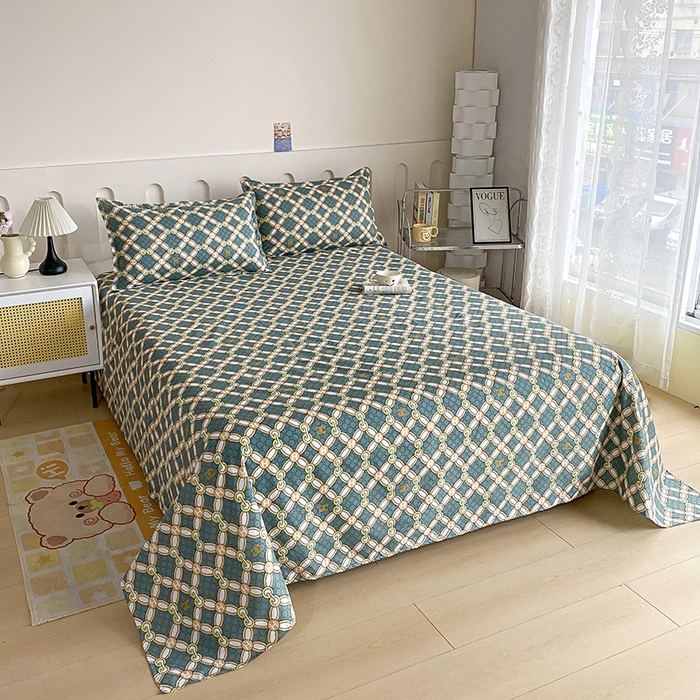 91家纺网 家纺一手货源 找家纺 梵巢家纺 2025新款加厚芦荟棉床单磨毛化纤床单 时光之城