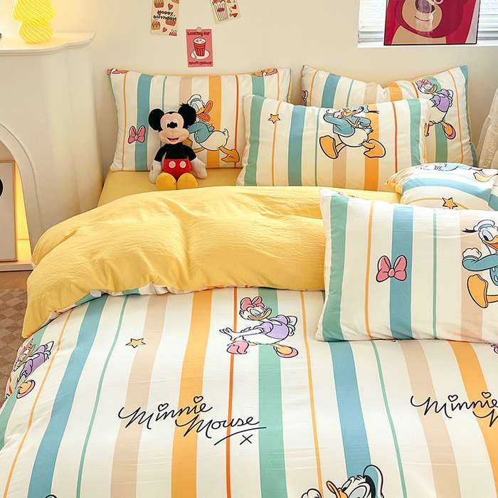 91家纺网 家纺一手货源 找家纺 卡斯诺 2025新款A类迪士尼水洗棉印花四件套 （下载包包含买家秀）快乐黛西